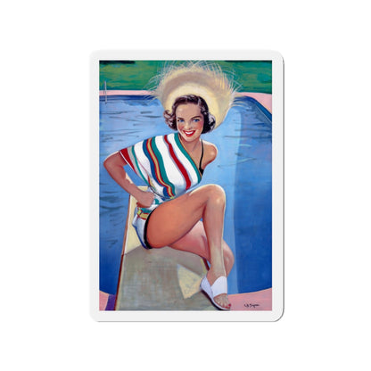 Bathing Beauty (Magazine Illustration) Refrigerator Magnet-3" x 3"-The Sticker Space