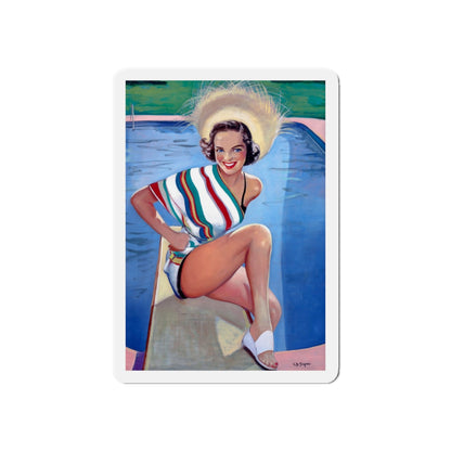 Bathing Beauty (Magazine Illustration) Refrigerator Magnet-6" × 6"-The Sticker Space