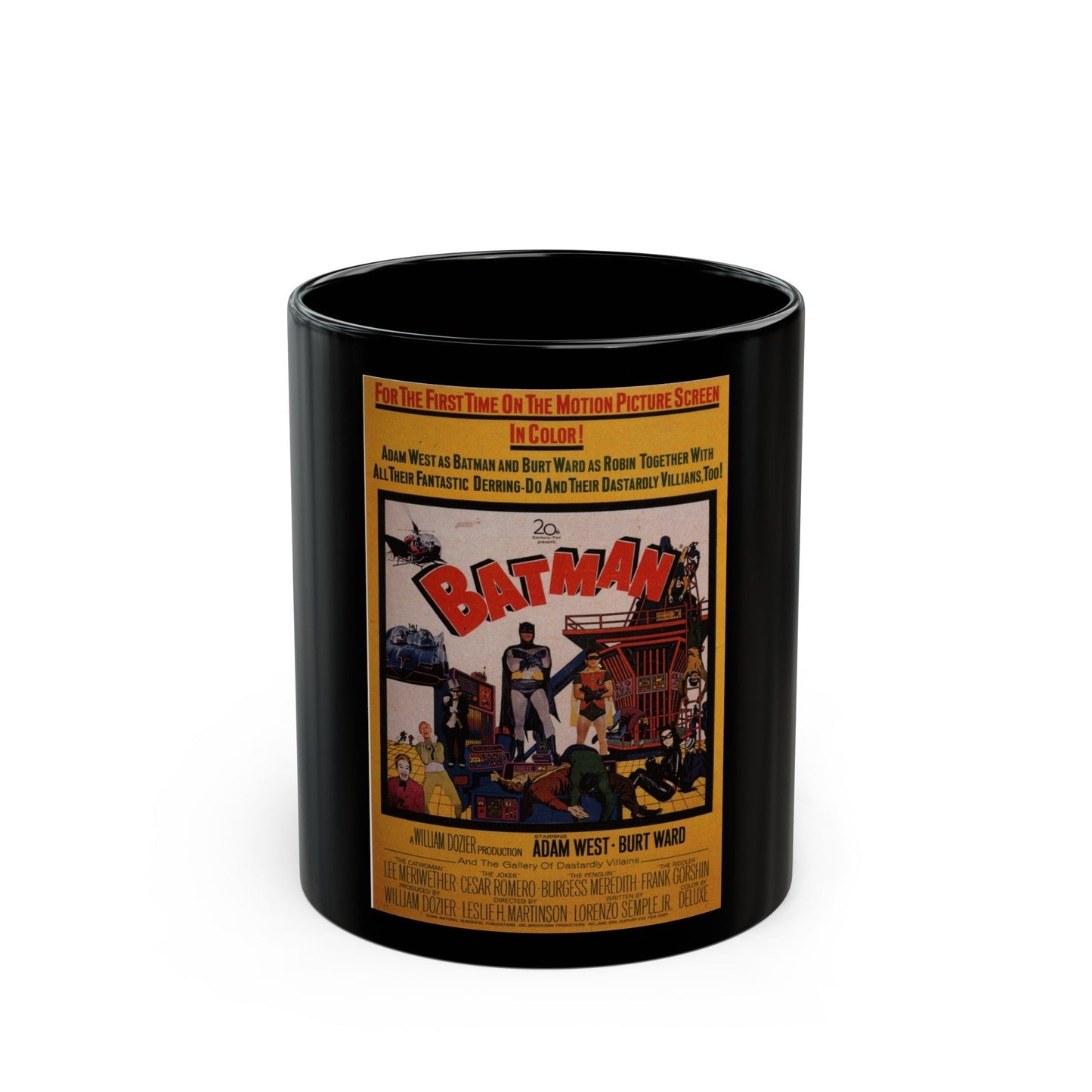 BATMAN (ADAM WEST) 1966 Movie Poster - Black Coffee Mug-11oz-The Sticker Space