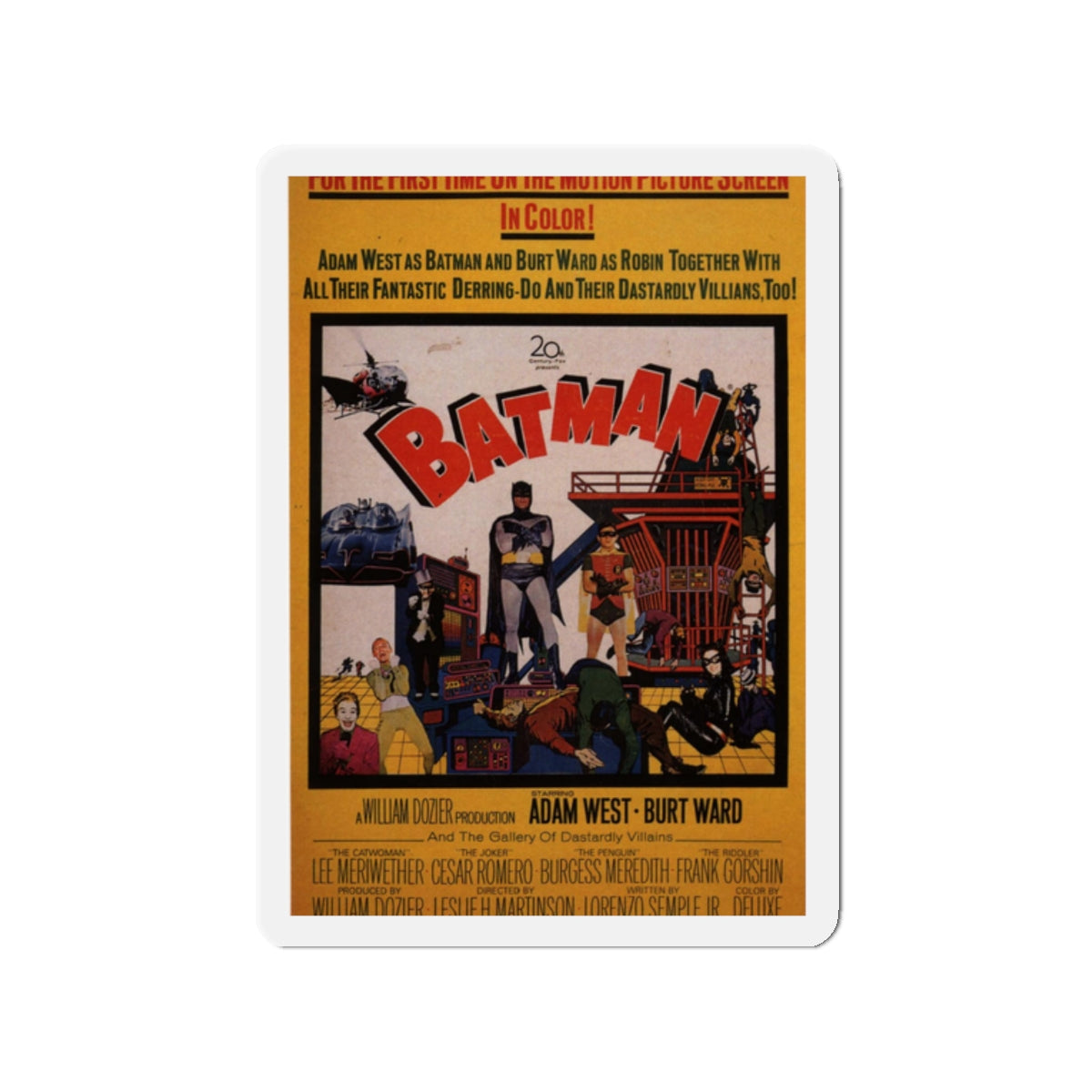 BATMAN (ADAM WEST) 1966 Movie Poster - Die-Cut Magnet-2" x 2"-The Sticker Space