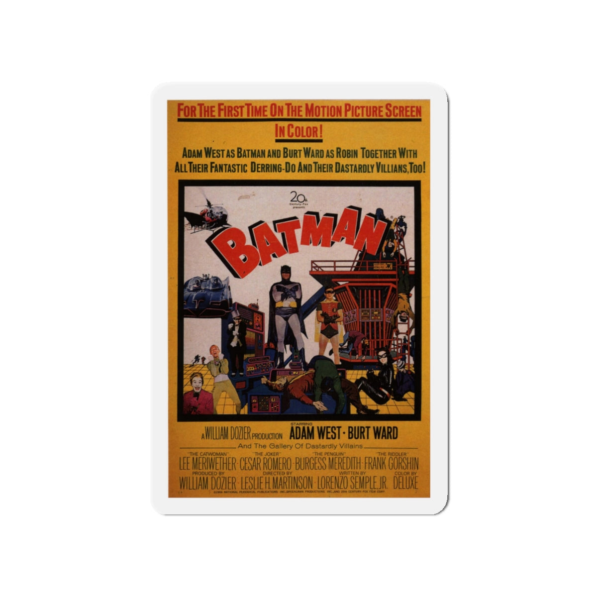 BATMAN (ADAM WEST) 1966 Movie Poster - Die-Cut Magnet-4" x 4"-The Sticker Space