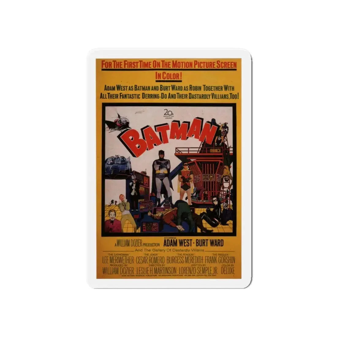 BATMAN (ADAM WEST) 1966 Movie Poster - Refrigerator Magnet 5 Inch - The Sticker Space
