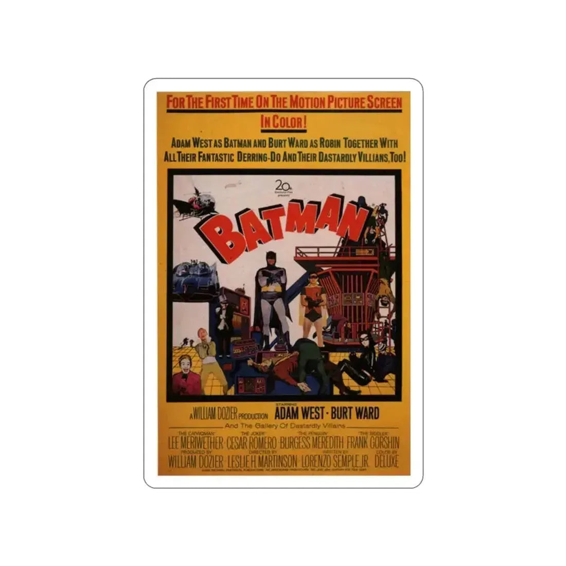 BATMAN (ADAM WEST) 1966 Movie Poster STICKER Vinyl Die-Cut Decal 2 Inch - The Sticker Space