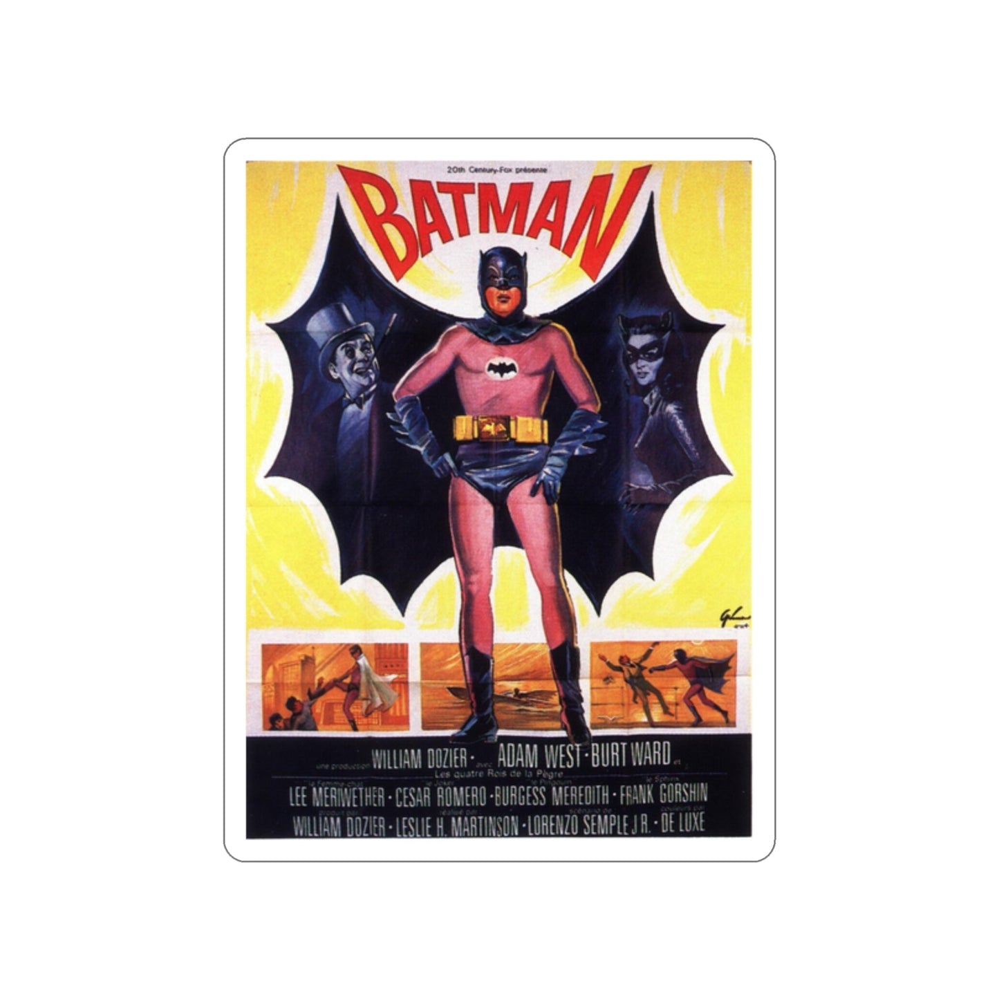 BATMAN (ADAM WEST 2) 1966 Movie Poster STICKER Vinyl Die-Cut Decal-2 Inch-The Sticker Space