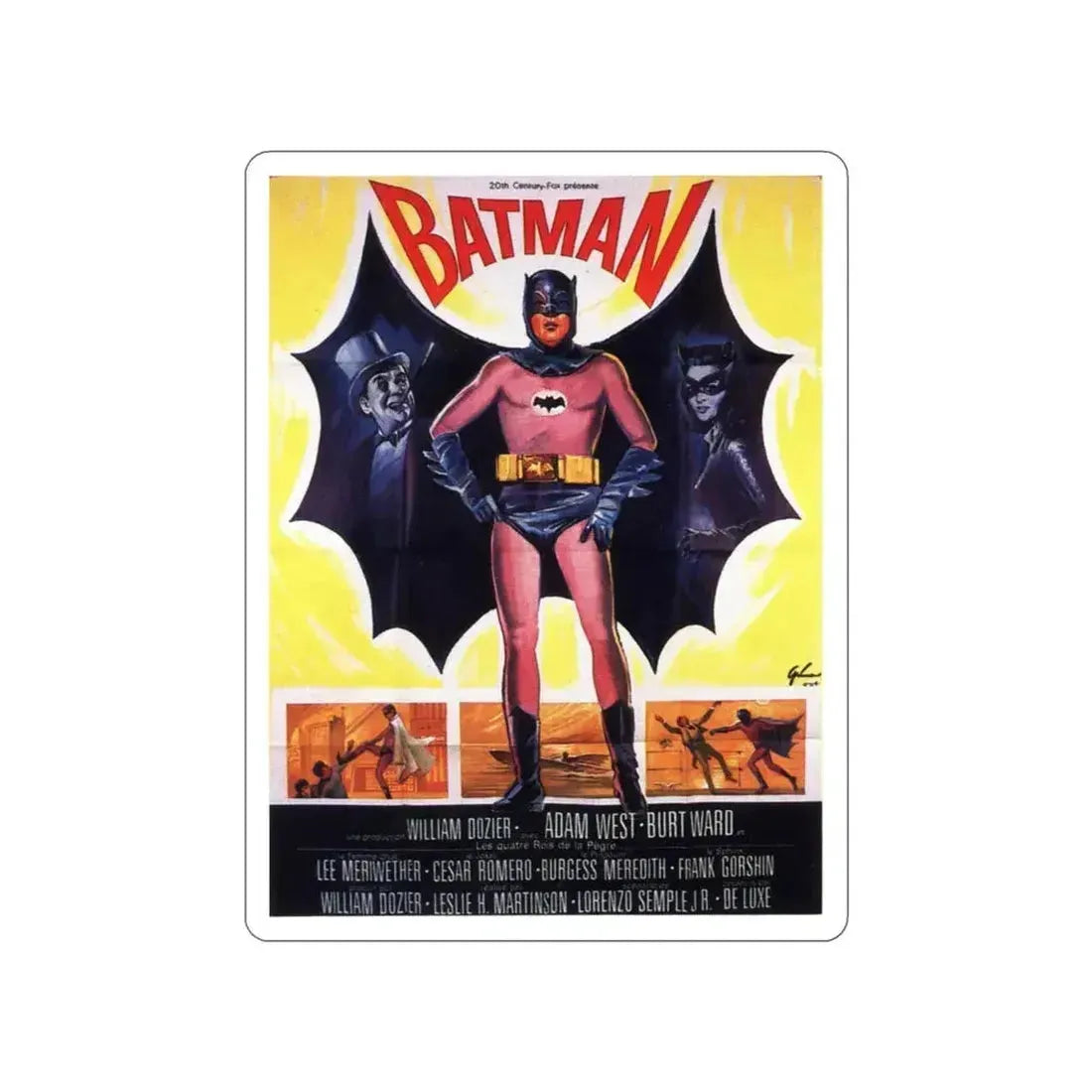 BATMAN (ADAM WEST 2) 1966 Movie Poster STICKER Vinyl Die-Cut Decal 3 Inch - The Sticker Space
