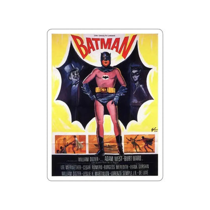 BATMAN (ADAM WEST 2) 1966 Movie Poster STICKER Vinyl Die-Cut Decal 6 Inch - The Sticker Space