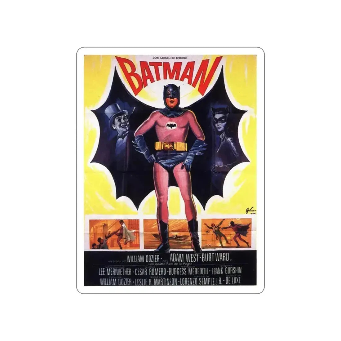 BATMAN (ADAM WEST 2) 1966 Movie Poster STICKER Vinyl Die-Cut Decal - The Sticker Space