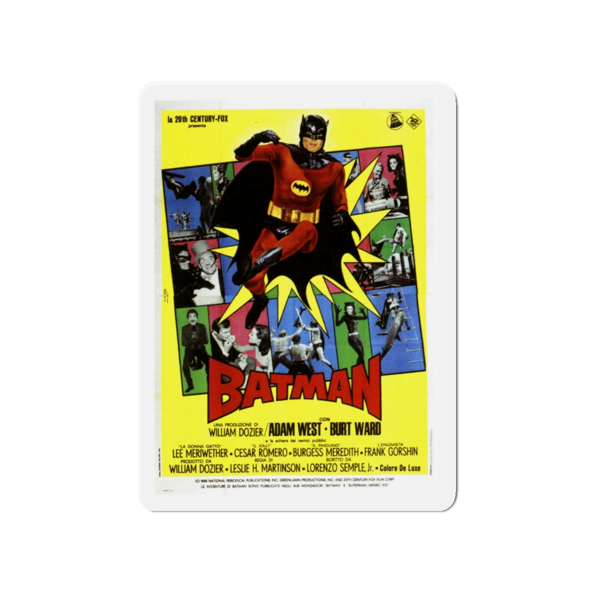 BATMAN (ADAM WEST 3) 1966 Movie Poster - Die-Cut Magnet-4" x 4"-The Sticker Space