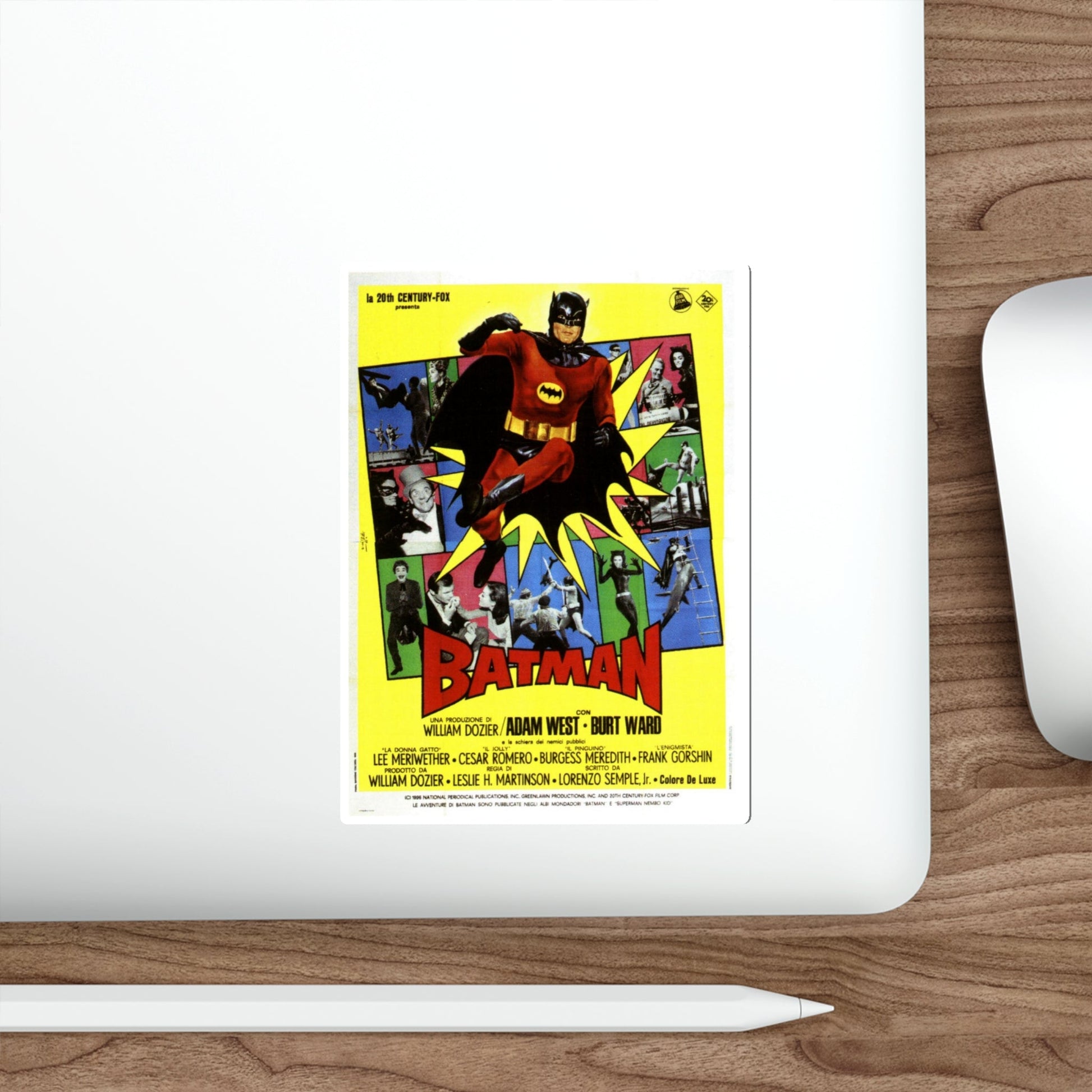 BATMAN (ADAM WEST 3) 1966 Movie Poster STICKER Vinyl Die-Cut Decal-The Sticker Space