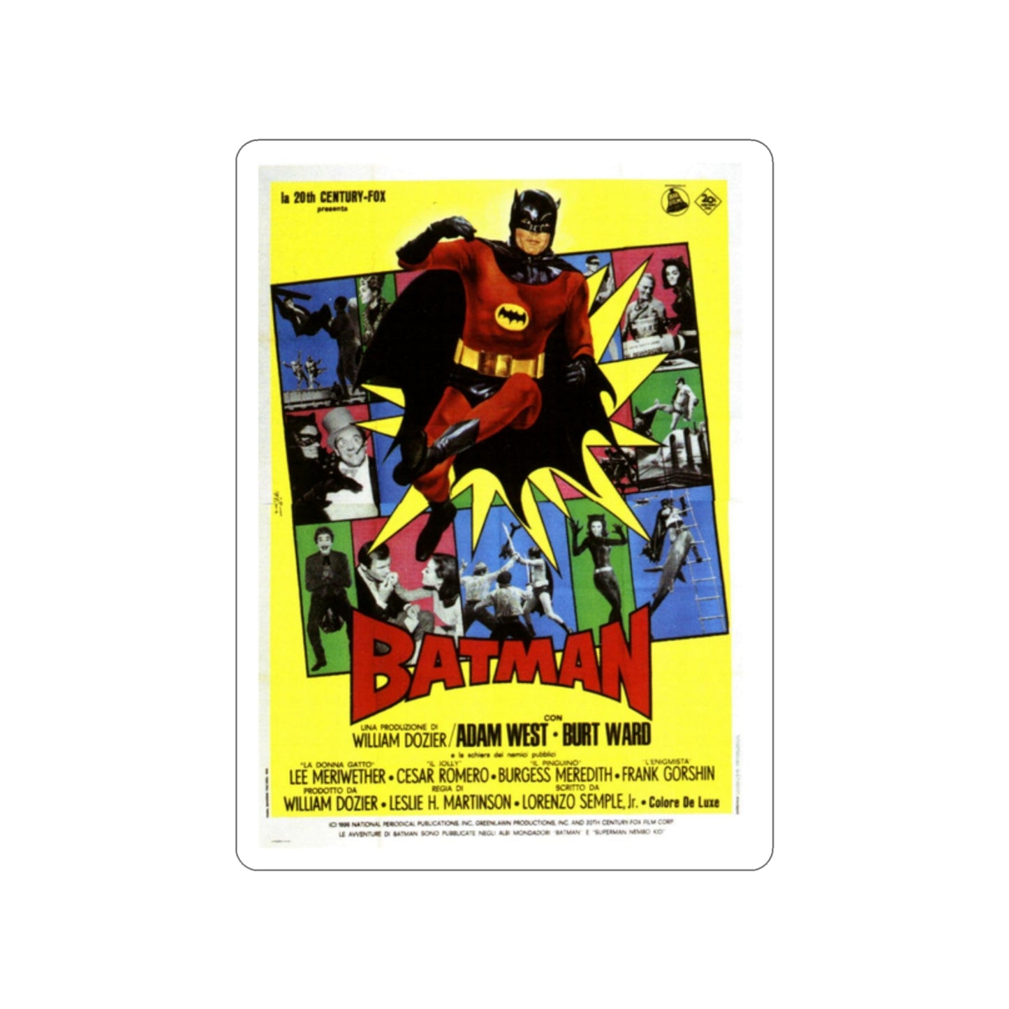 BATMAN (ADAM WEST 3) 1966 Movie Poster STICKER Vinyl Die-Cut Decal-2 Inch-The Sticker Space