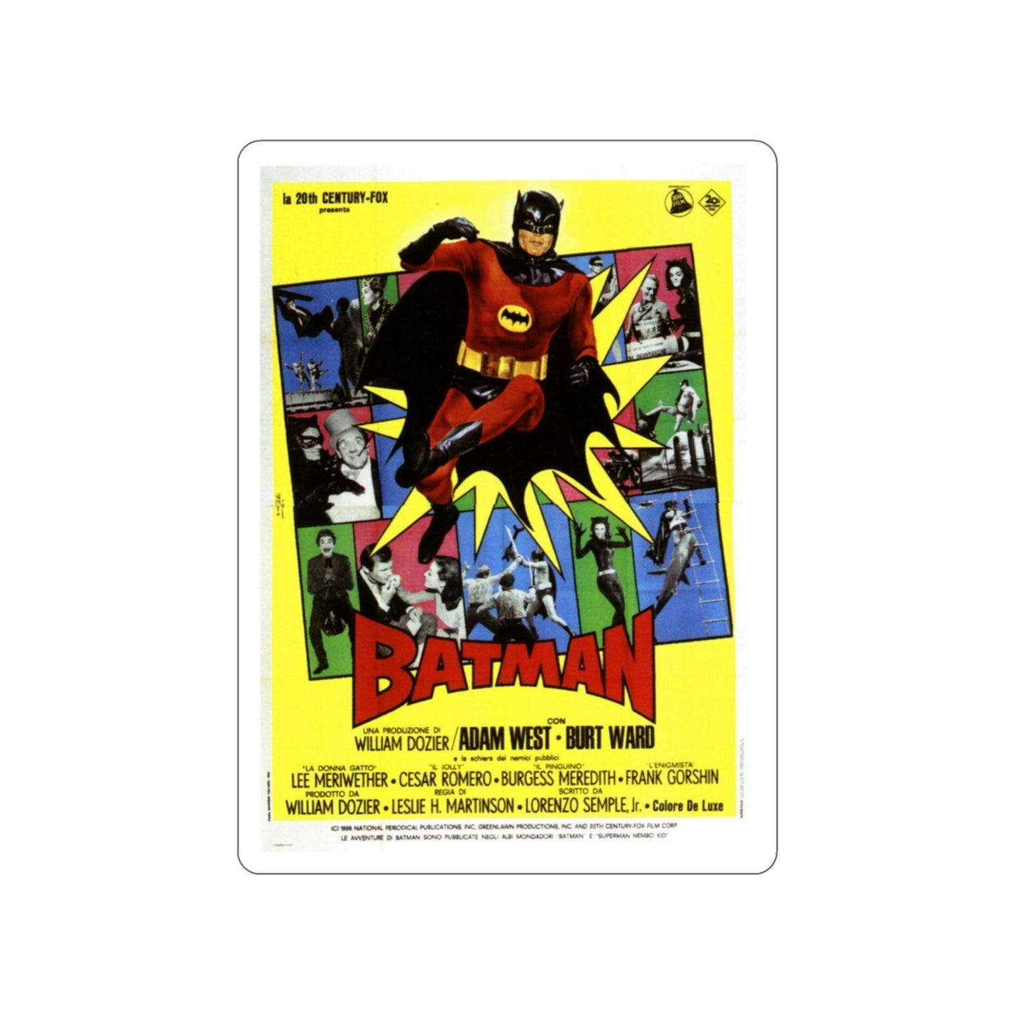 BATMAN (ADAM WEST 3) 1966 Movie Poster STICKER Vinyl Die-Cut Decal-3 Inch-The Sticker Space