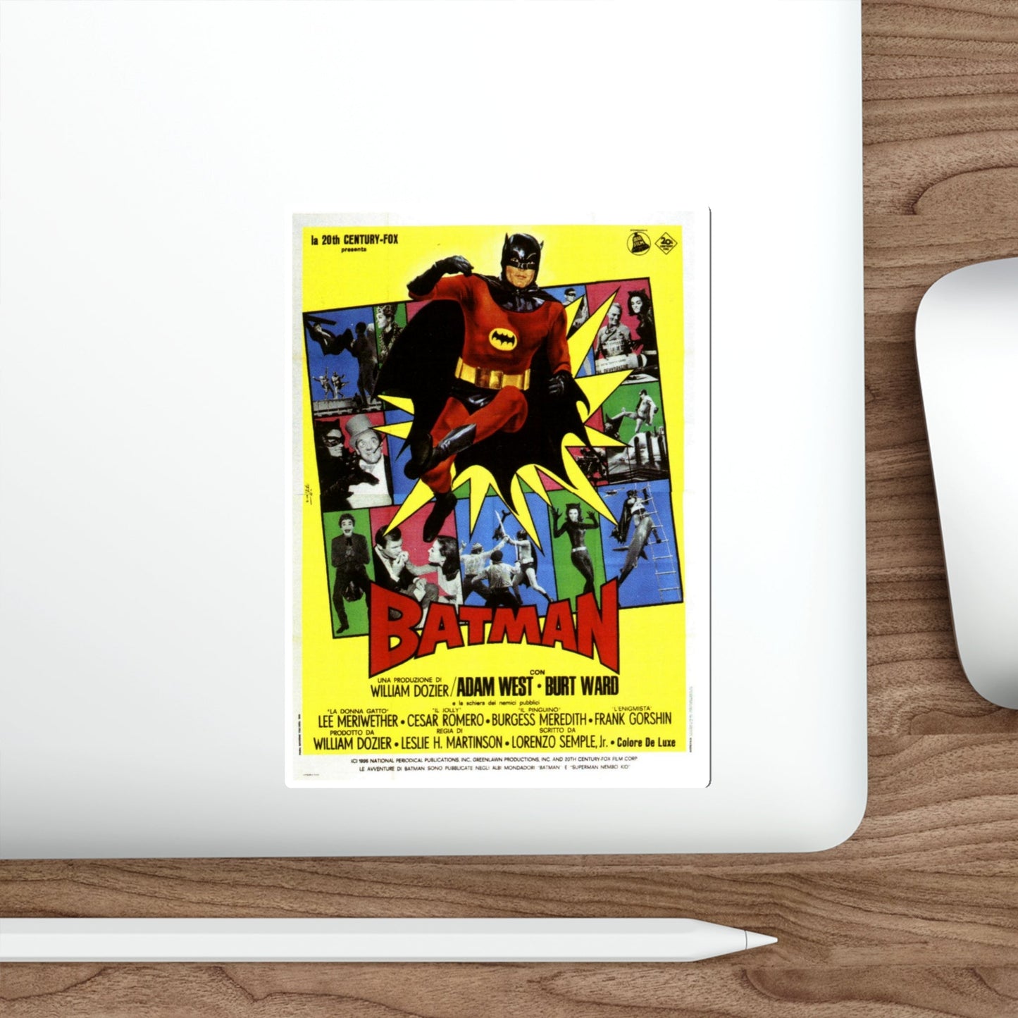 BATMAN (ADAM WEST 3) 1966 Movie Poster STICKER Vinyl Die-Cut Decal-The Sticker Space