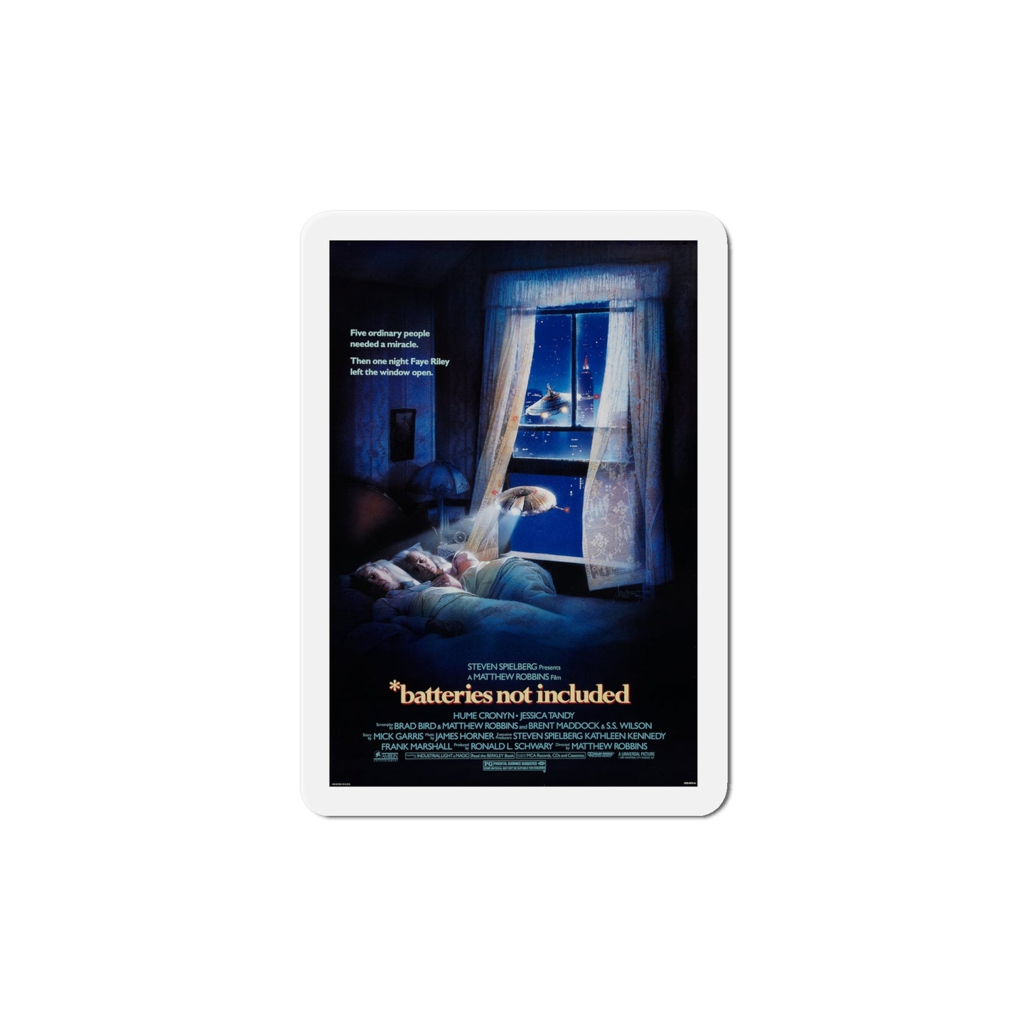 batteries not included 1987 Movie Poster Die-Cut Magnet-6 × 6"-The Sticker Space