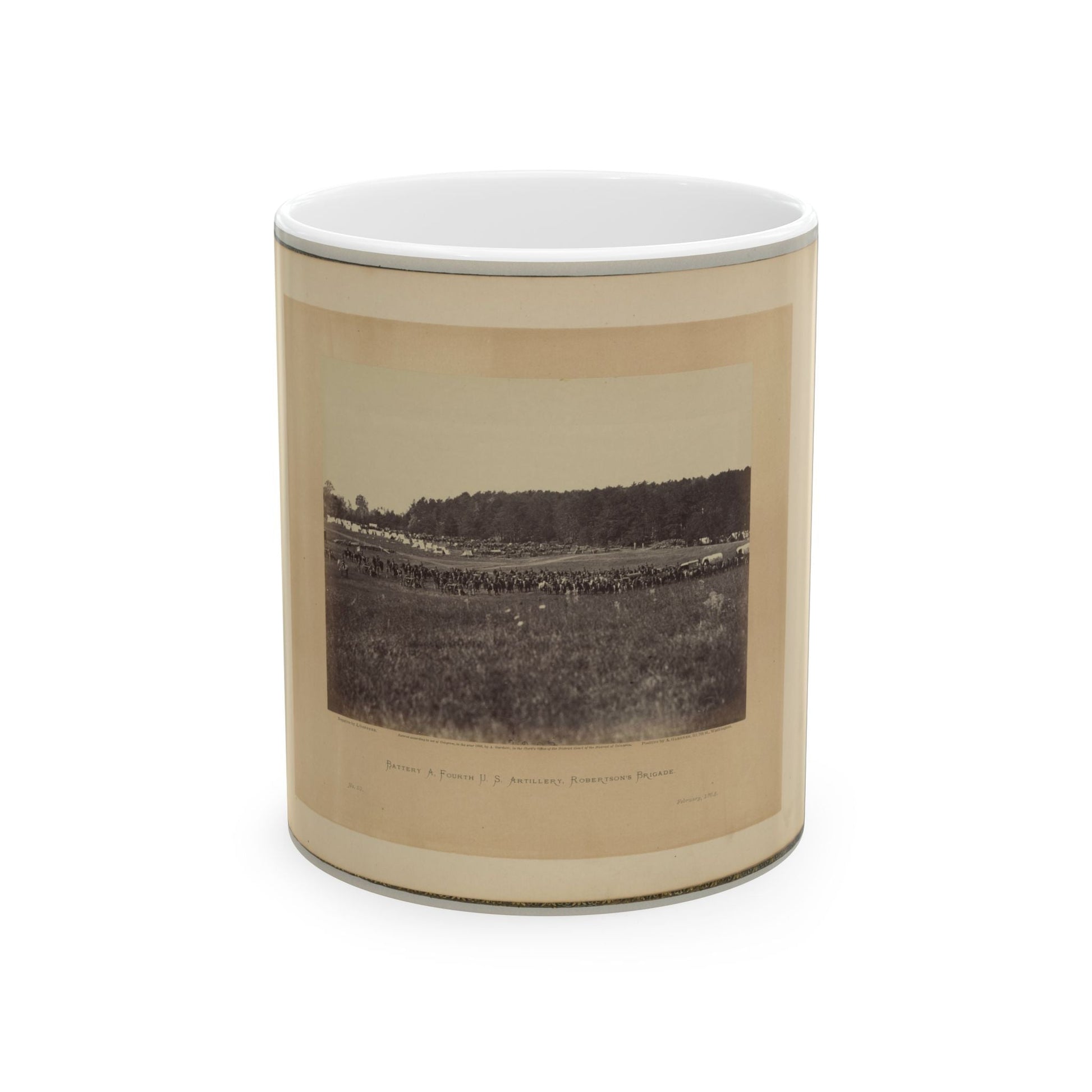 Battery A, Fourth U.S. Artillery, Robertson's Brigade (U.S. Civil War) White Coffee Mug-11oz-The Sticker Space