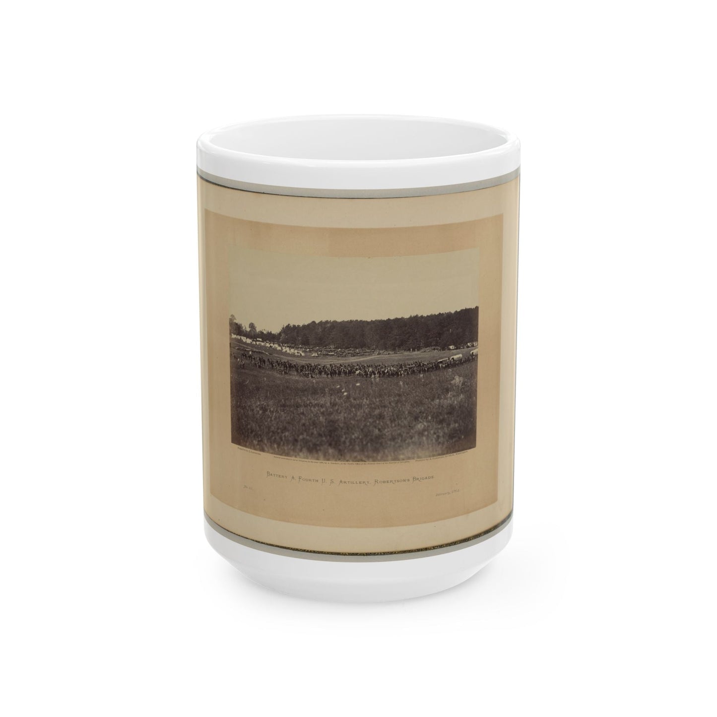 Battery A, Fourth U.S. Artillery, Robertson's Brigade (U.S. Civil War) White Coffee Mug-15oz-The Sticker Space