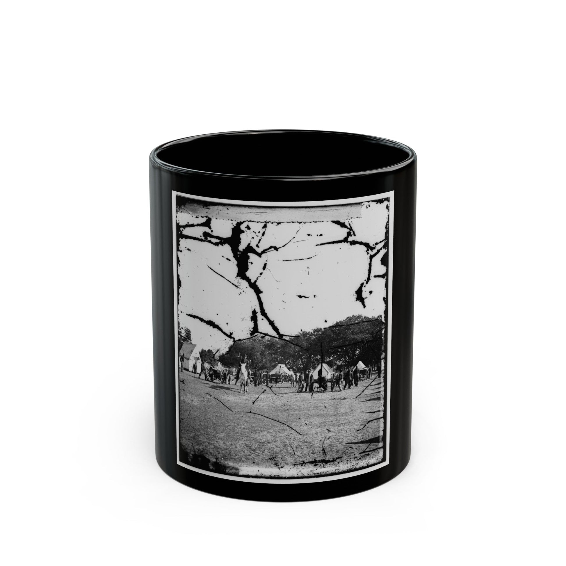 Battery Drill, U.S.A. (U.S. Civil War) Black Coffee Mug-11oz-The Sticker Space