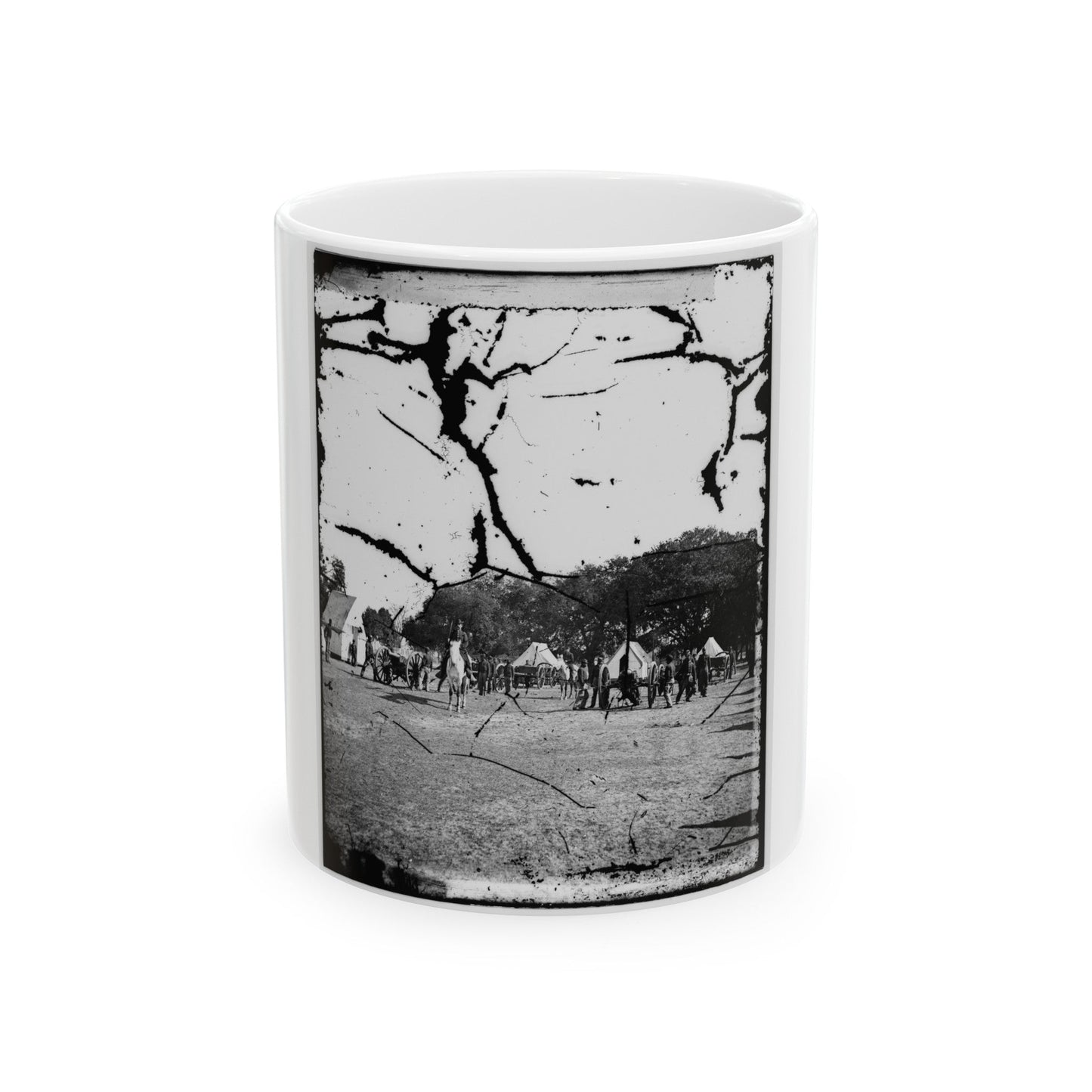 Battery Drill, U.S.A. (U.S. Civil War) White Coffee Mug-11oz-The Sticker Space