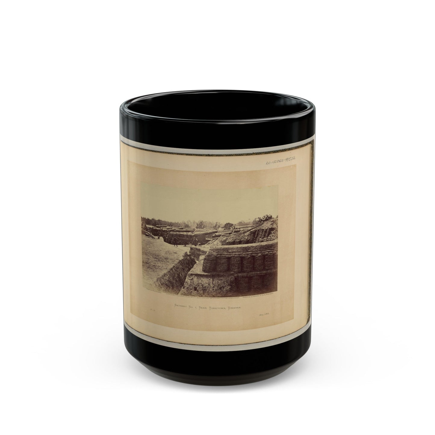 Battery No. 1, Near Yorktown, Virginia (U.S. Civil War) Black Coffee Mug-15oz-The Sticker Space