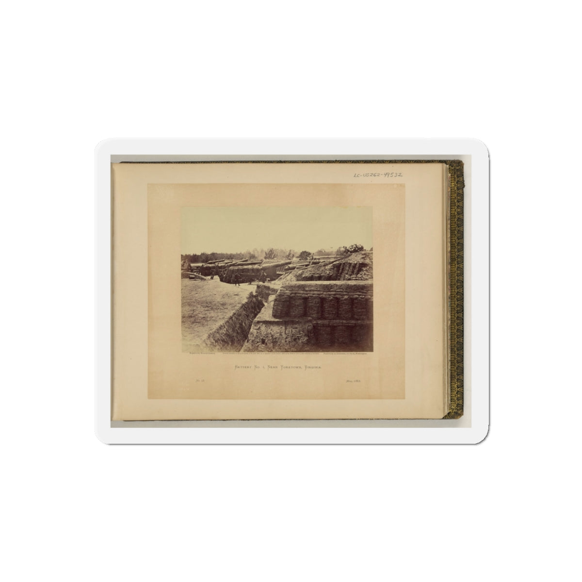 Battery No. 1, Near Yorktown, Virginia (U.S. Civil War) Refrigerator Magnet-5" x 5"-The Sticker Space