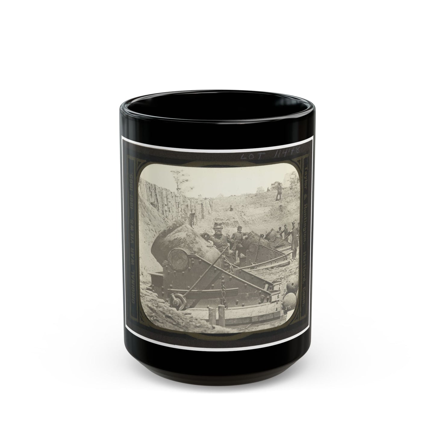 Battery No. 4 Near Yorktown Mounting Ten 13 Inch Mortars Each Weighing 20,000 Pounds. South End (U.S. Civil War) Black Coffee Mug-15oz-The Sticker Space