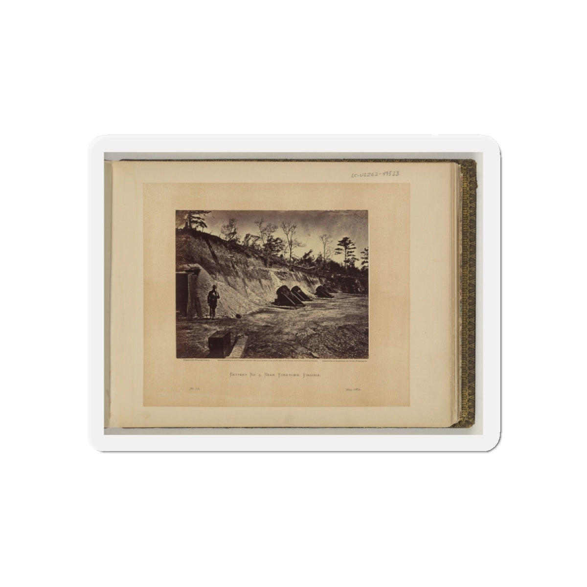 Battery No. 4, Near Yorktown, Virginia (U.S. Civil War) Refrigerator Magnet-3" x 3"-The Sticker Space