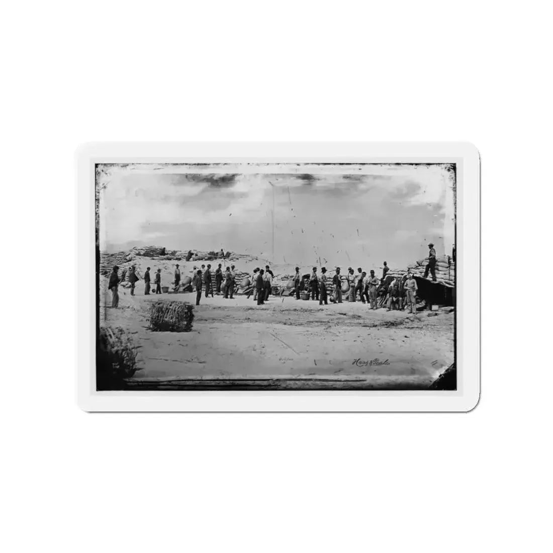 Battery Reynolds. Five 10-Inch Siege Mortars Against Wagner (U.S. Civil War) Refrigerator Magnet 3 Inch Die-Cut - The Sticker Space