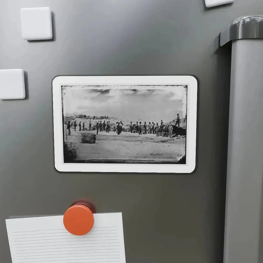 Battery Reynolds. Five 10-Inch Siege Mortars Against Wagner (U.S. Civil War) Refrigerator Magnet - The Sticker Space