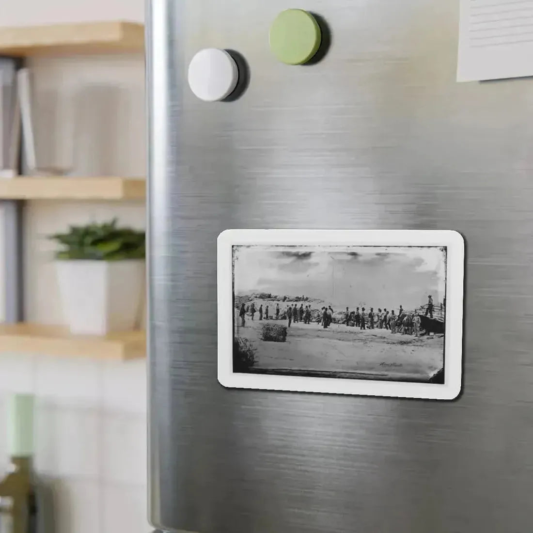 Battery Reynolds. Five 10-Inch Siege Mortars Against Wagner (U.S. Civil War) Refrigerator Magnet - The Sticker Space