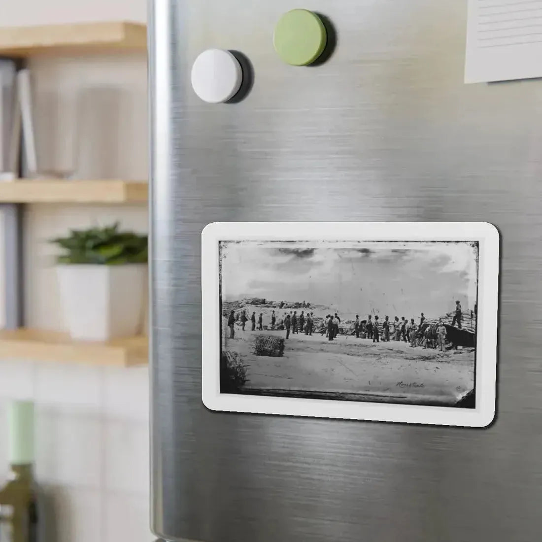 Battery Reynolds. Five 10-Inch Siege Mortars Against Wagner (U.S. Civil War) Refrigerator Magnet - The Sticker Space