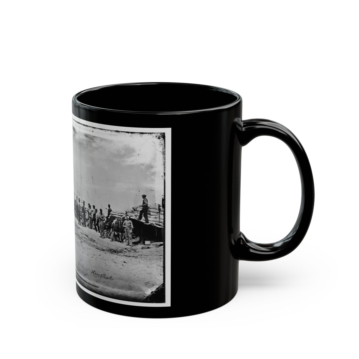 Battery Reynolds. Five 10-Inch Siege Mortars Against Wagner (U.S. Civil War) Black Coffee Mug-The Sticker Space