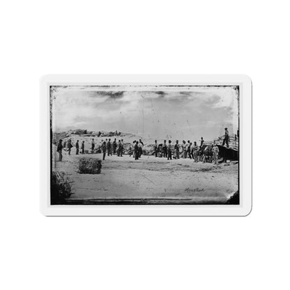 Battery Reynolds. Five 10-Inch Siege Mortars Against Wagner (U.S. Civil War) Refrigerator Magnet-3" x 3"-The Sticker Space