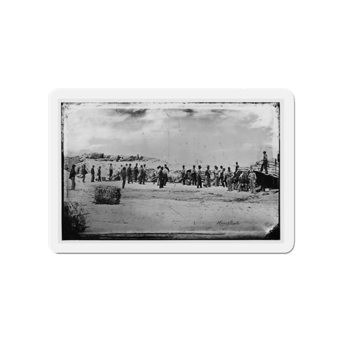 Battery Reynolds. Five 10-Inch Siege Mortars Against Wagner (U.S. Civil War) Refrigerator Magnet-4" x 4"-The Sticker Space