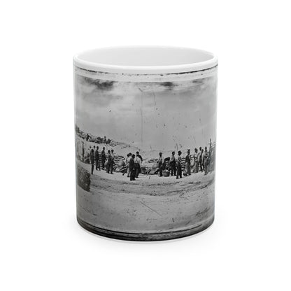 Battery Reynolds. Five 10-Inch Siege Mortars Against Wagner (U.S. Civil War) White Coffee Mug-11oz-The Sticker Space