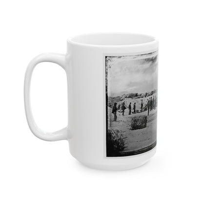 Battery Reynolds. Five 10-Inch Siege Mortars Against Wagner (U.S. Civil War) White Coffee Mug-The Sticker Space