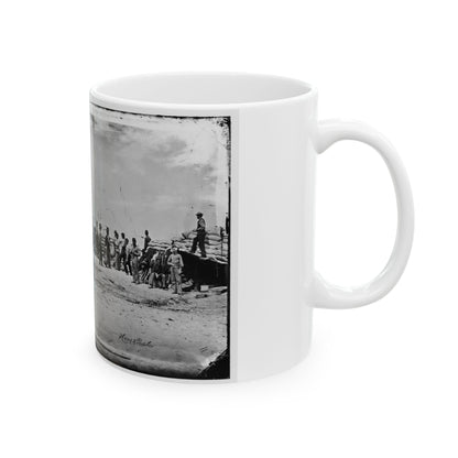 Battery Reynolds. Five 10-Inch Siege Mortars Against Wagner (U.S. Civil War) White Coffee Mug-The Sticker Space