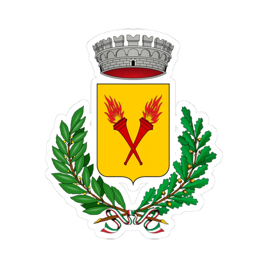 Battifollo-Stemma (Italy) (Coat of Arms) STICKER Vinyl Kiss-Cut Decal 3 Inch White - The Sticker Space