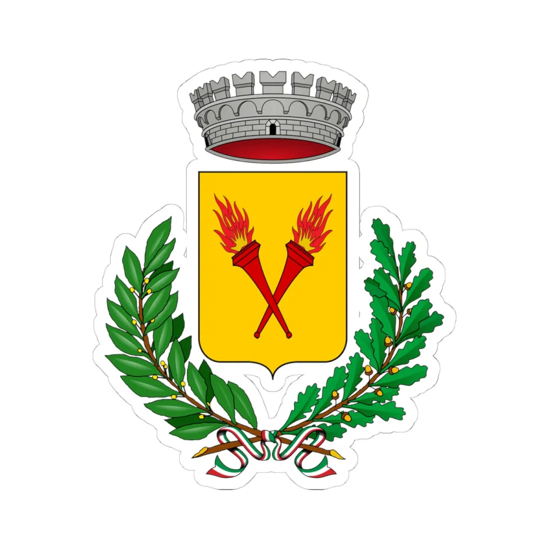 Battifollo-Stemma (Italy) (Coat of Arms) STICKER Vinyl Kiss-Cut Decal 4 Inch White - The Sticker Space