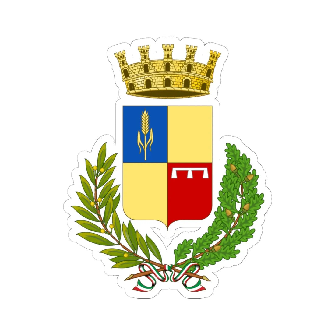 Battipaglia-Stemma (Italy) (Coat of Arms) STICKER Vinyl Kiss-Cut Decal 6 Inch White - The Sticker Space