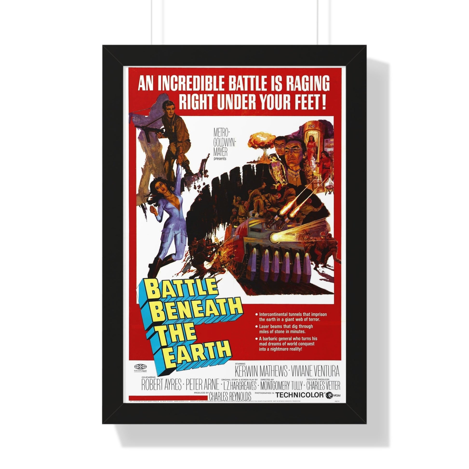 BATTLE BENEATH THE EARTH 1967 - Framed Movie Poster-16″ x 24″-The Sticker Space