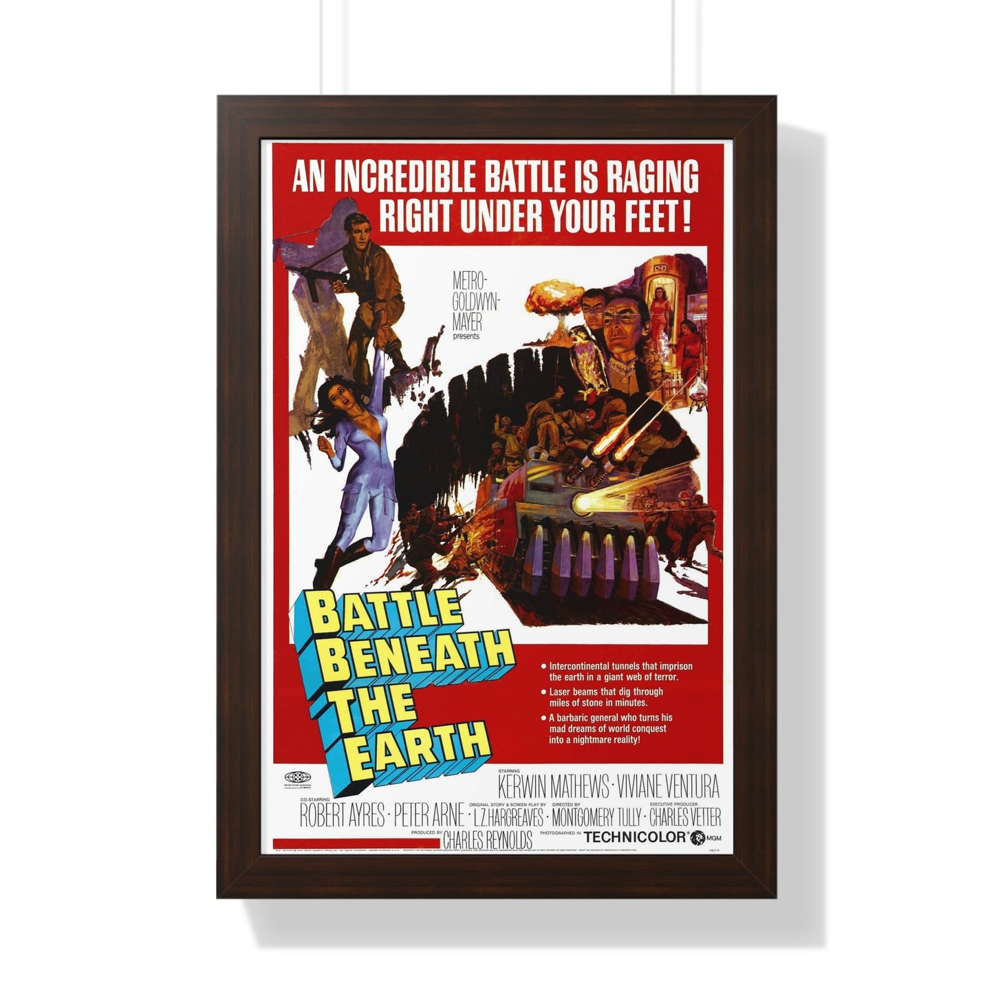 BATTLE BENEATH THE EARTH 1967 - Framed Movie Poster-16″ x 24″-The Sticker Space