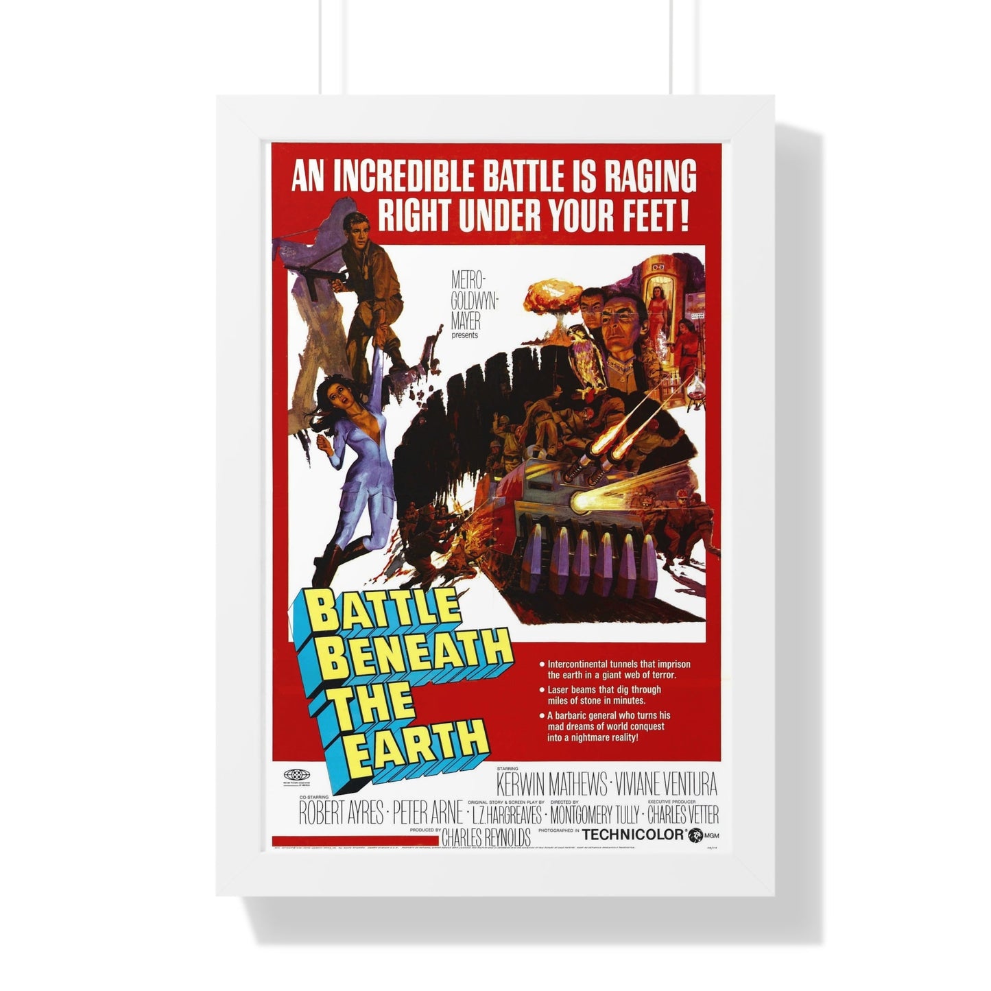 BATTLE BENEATH THE EARTH 1967 - Framed Movie Poster-16″ x 24″-The Sticker Space