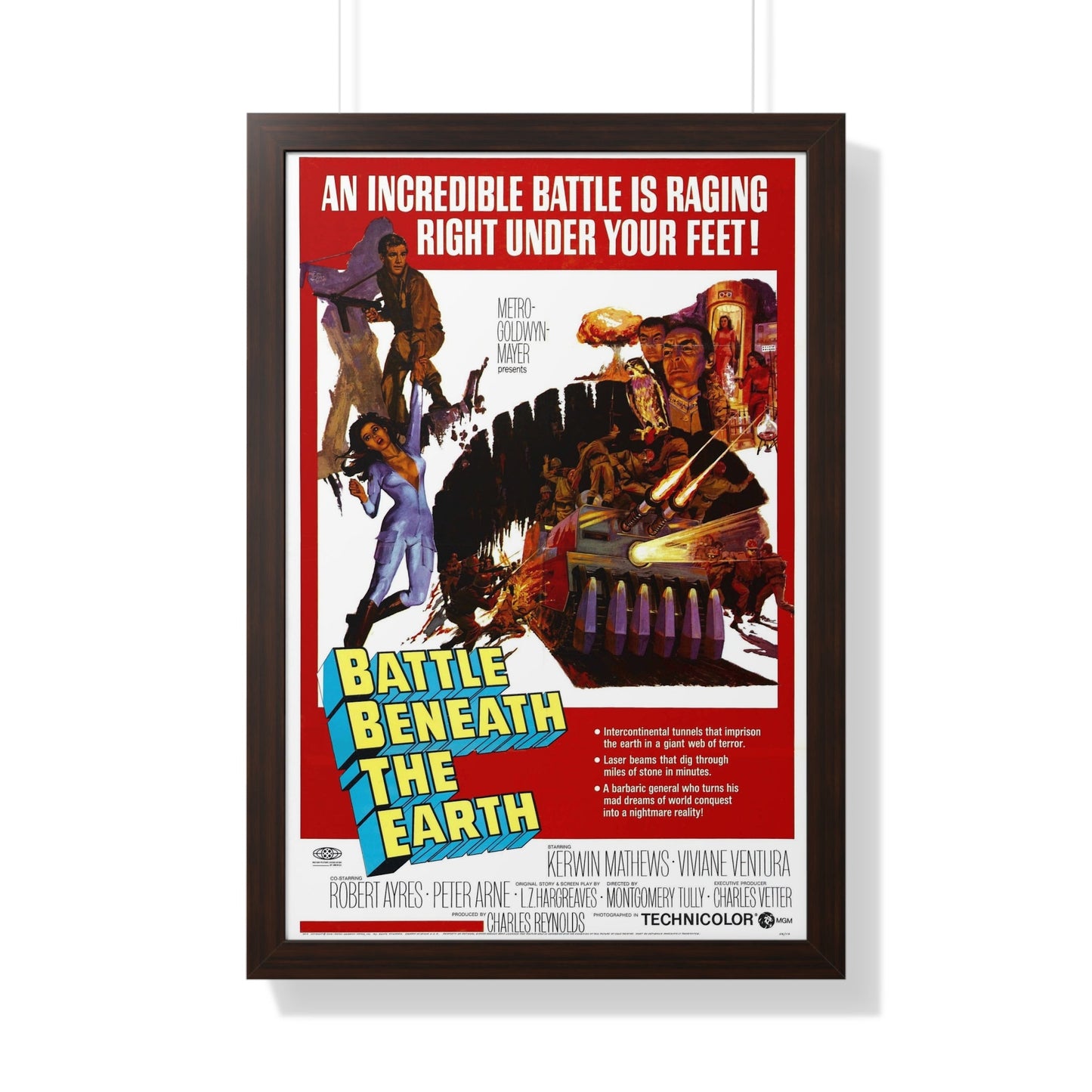 BATTLE BENEATH THE EARTH 1967 - Framed Movie Poster-20" x 30"-The Sticker Space