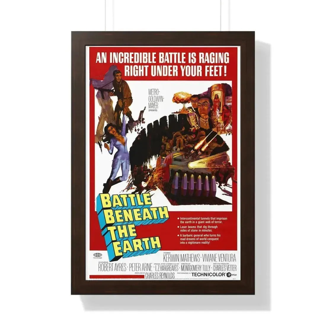 BATTLE BENEATH THE EARTH 1967 - Framed Movie Poster - The Sticker Space