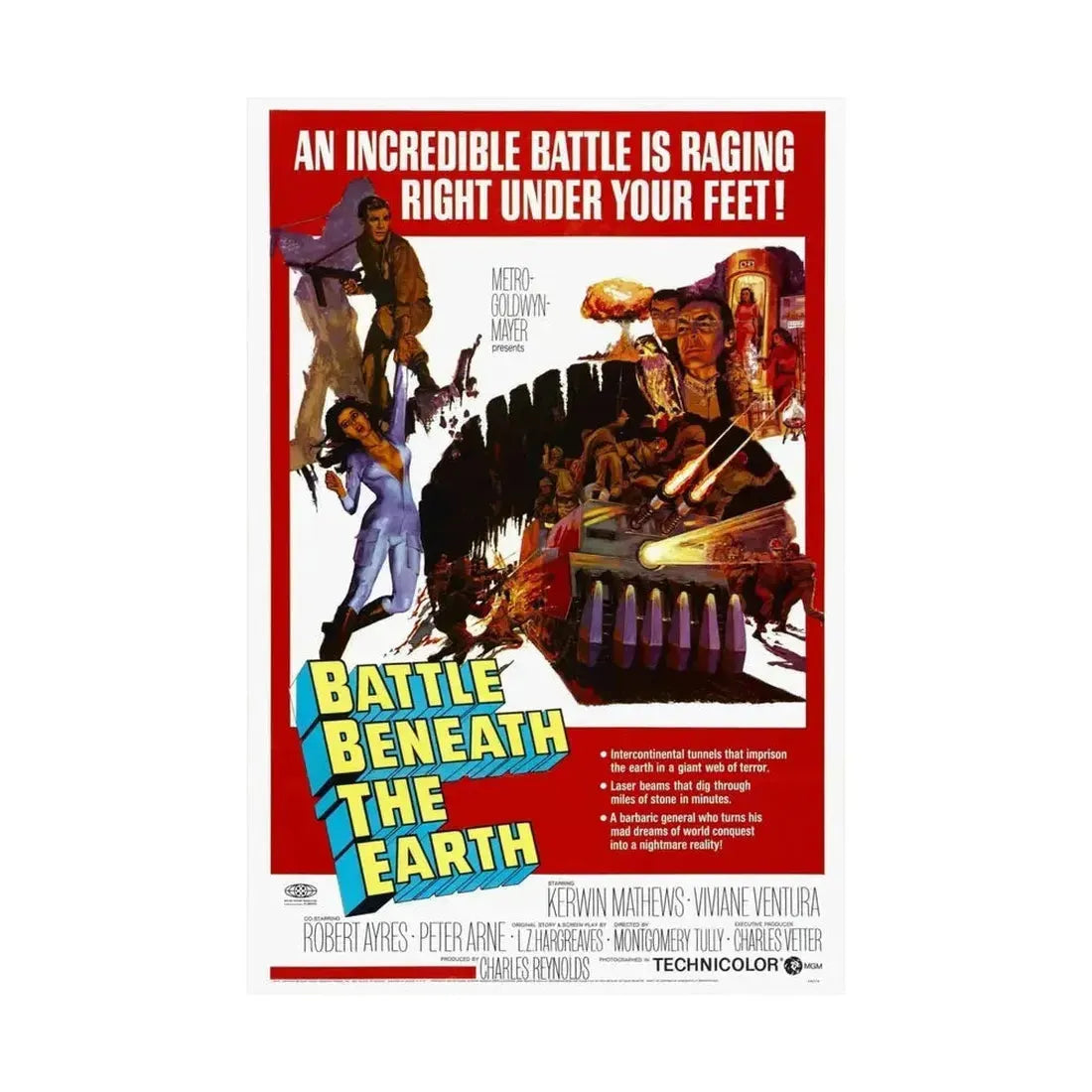 BATTLE BENEATH THE EARTH 1967 - Paper Movie Poster - The Sticker Space