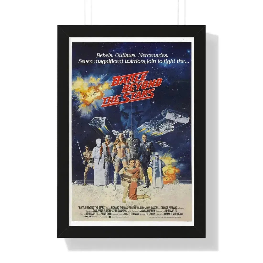 BATTLE BEYOND THE STARS 1980 - Framed Movie Poster 16″ x 24″ Black - The Sticker Space