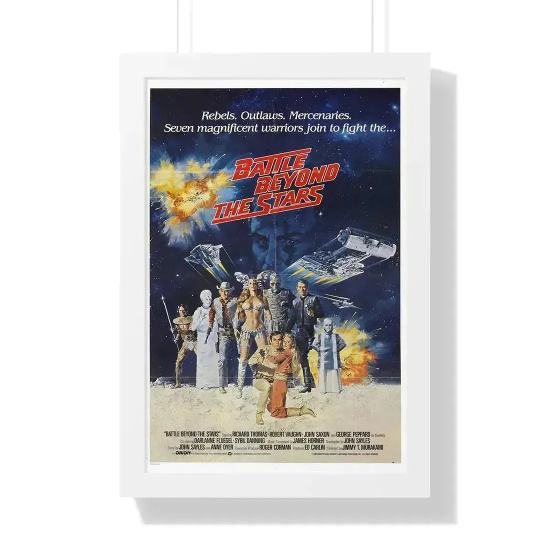 BATTLE BEYOND THE STARS 1980 - Framed Movie Poster 16″ x 24″ White - The Sticker Space