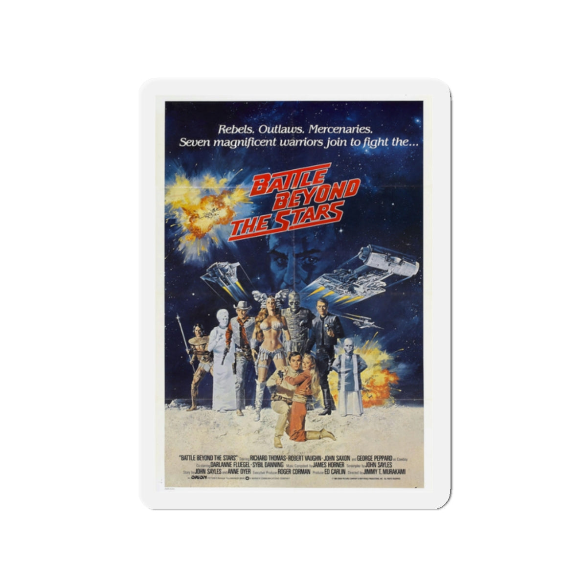 BATTLE BEYOND THE STARS 1980 Movie Poster - Die-Cut Magnet-2" x 2"-The Sticker Space