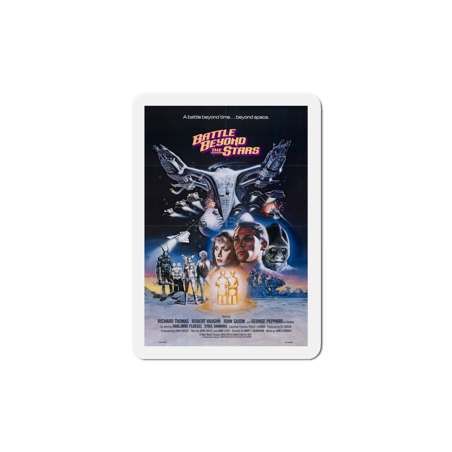 Battle Beyond the Stars 1980 Movie Poster Die-Cut Magnet-6 × 6"-The Sticker Space