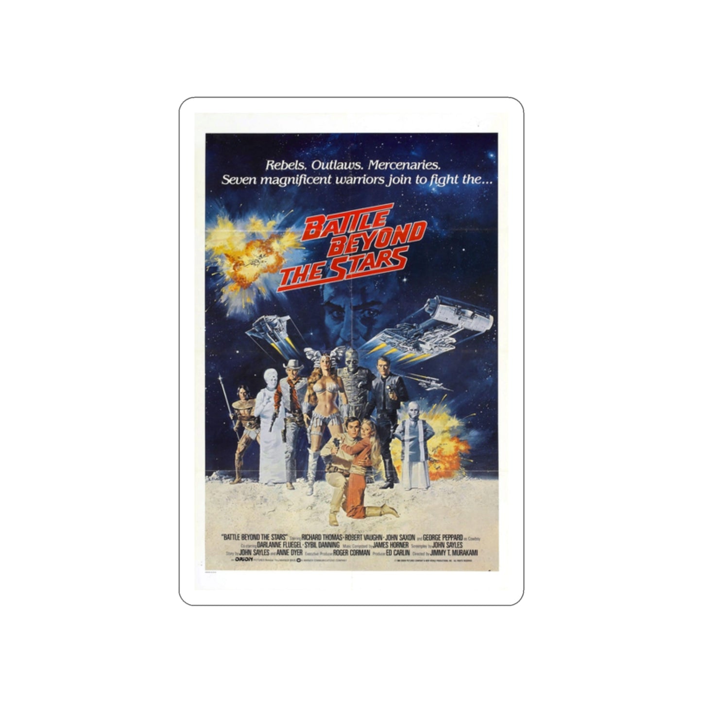 BATTLE BEYOND THE STARS 1980 Movie Poster STICKER Vinyl Die-Cut Decal-2 Inch-The Sticker Space