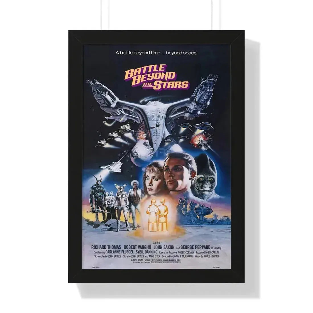 BATTLE BEYOND THE STARS (2) 1980 - Framed Movie Poster 16″ x 24″ Black - The Sticker Space